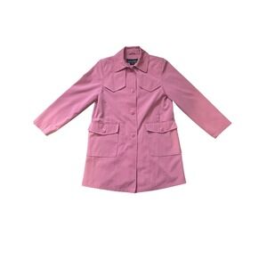 Regent Park Pink Trench Coat Women's Small Collared Button‎ Front Jacket NWOT
